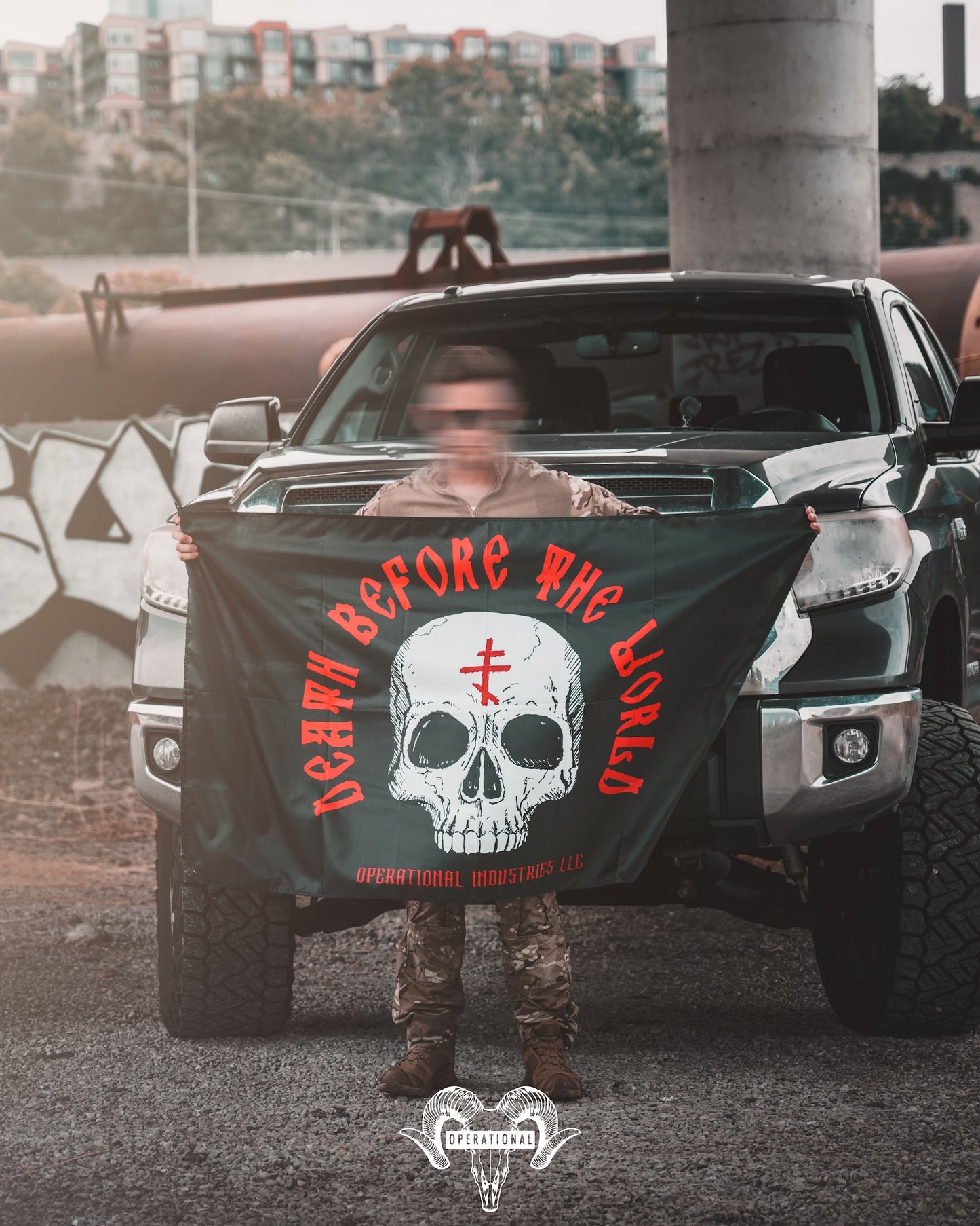 Death Before the World Wall Flag